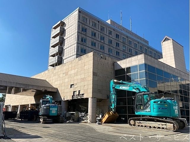 ロイヤルホテル岡山の建物解体始まる